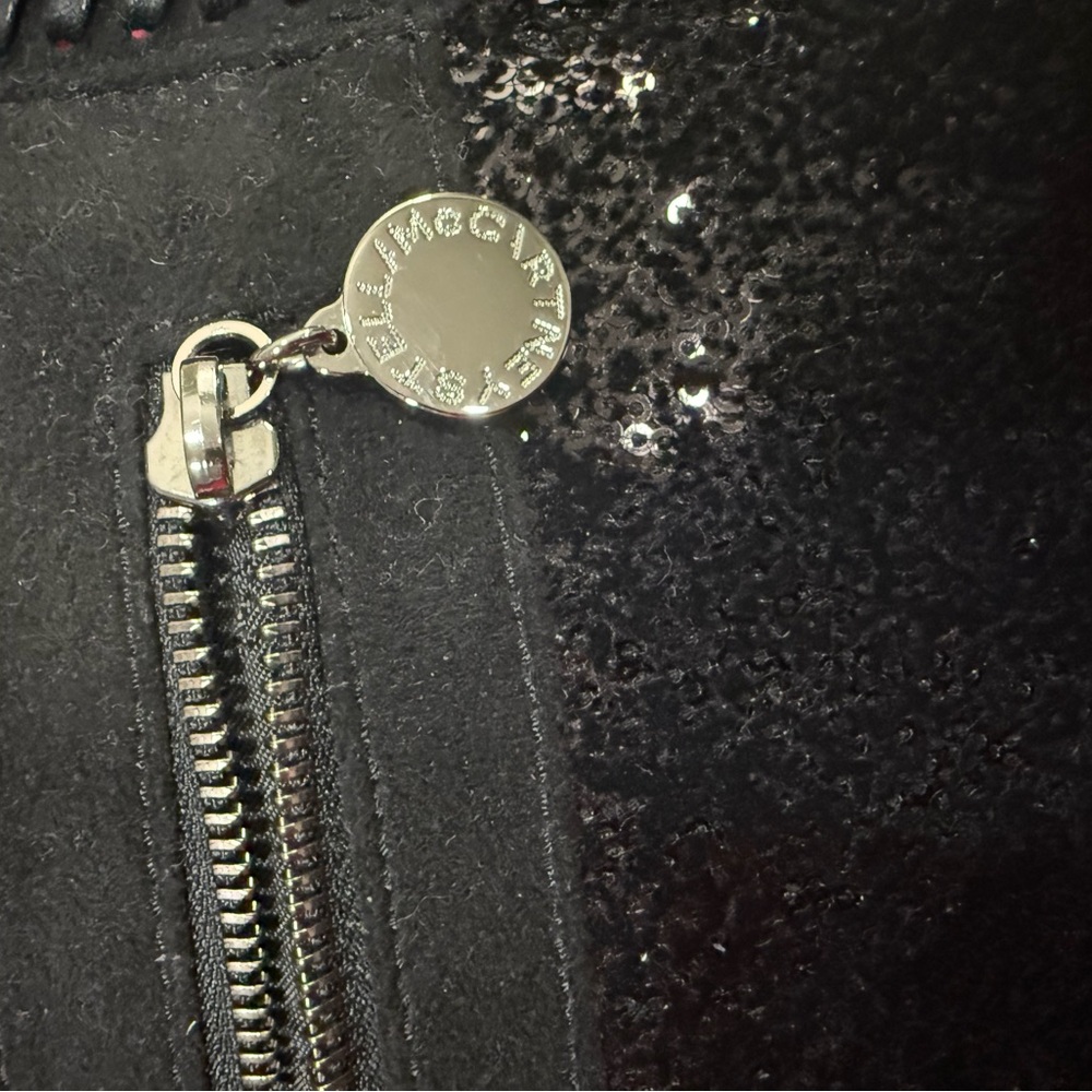 Stella McCartney Falabella Fold-Over Clutch – Black Shimmer | Like New. COA - Picture 9 of 10